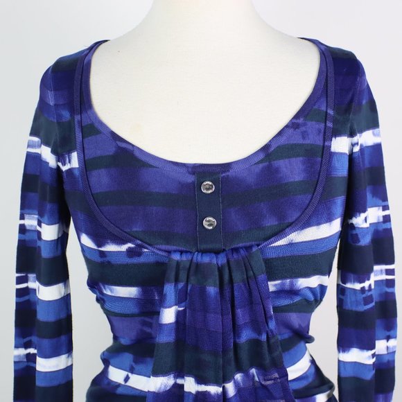 Karen Millen Womens Size 1 (Small) Striped Dyed Knit Dress - Picture 2 of 4